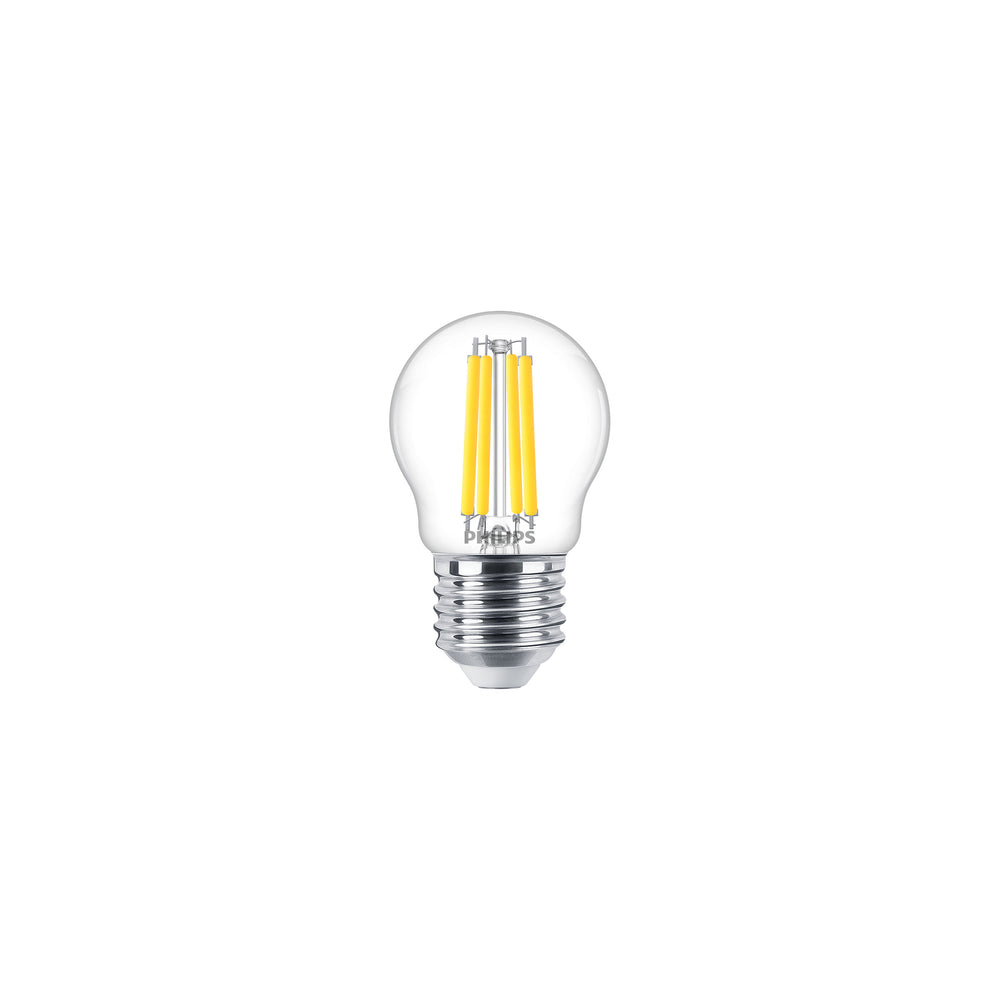 Lampadina Philips LED P45 Trasparente E27 3.4W Equivalente 40W 2700K Bianco Caldo 470 lumen CRI 90 Dimmerabile