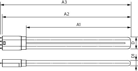 Philips CorePro LED PLL 12W 3000K 2G11 tube dépoli, 1440 lumens, compatible ballast EM, 312mm