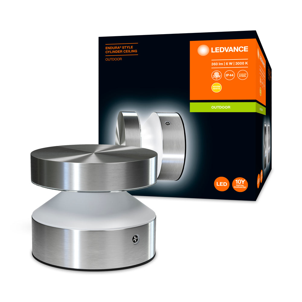 Ledvance ENDURA Style Cylinder Utomhus LED Takarmatur 6W 3000K IP44 Rostfritt Stål