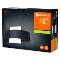 Ledvance ENDURA Style Shield Square LED Wandleuchte 11W 3000K Dunkelgrau IP44 IK05 Outdoor Aufputzmontage
