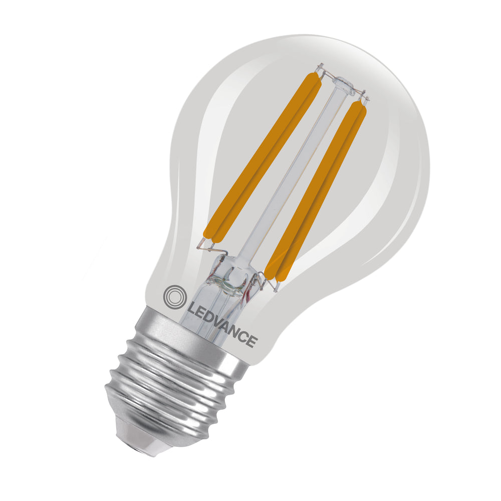 Lampadina Ledvance LED Classic A E27 2.2W 2700K dimmerabile 470 lumen vetro trasparente equivalente 40W bianco caldo