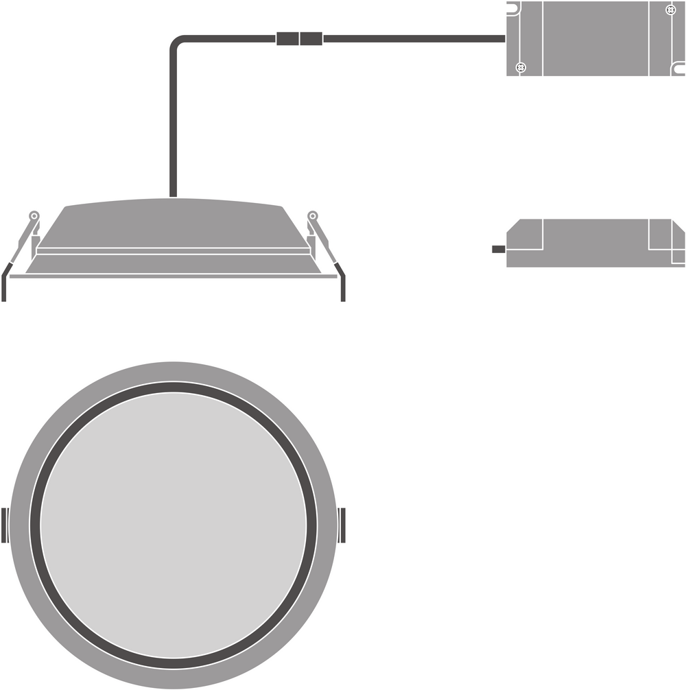 Ledvance Downlight LED ALU 200 35W 3000K Plafond Encastré Blanc IP44/IP20 2975 lumens 215mm