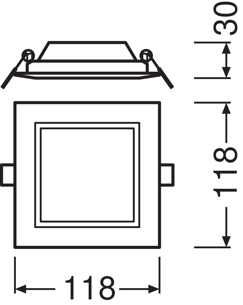 Ledvance Downlight LED Slim Cuadrado 6W 6500K Luz de Techo Empotrada Blanca IP20 430 lúmenes 118x118mm