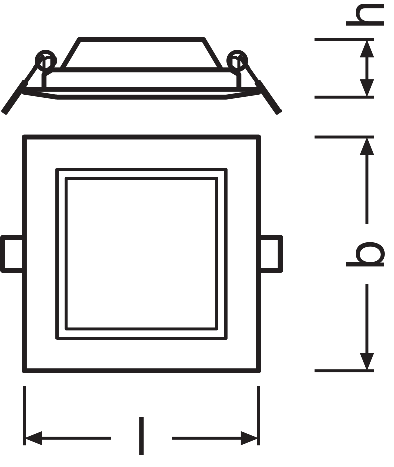 Ledvance LED Downlight Slim Square 6W 6500K White Recessed Ceiling Light IP20 430 lumens 118x118mm