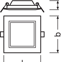 Ledvance Downlight LED Slim Cuadrado 6W 6500K Luz de Techo Empotrada Blanca IP20 430 lúmenes 118x118mm