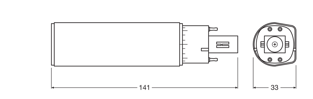 Lámpara de sustitución Ledvance OSRAM DULUX LED G24Q-2 7W 4000K blanco frío, 770 lúmenes, IP20, 220-240V, base giratoria