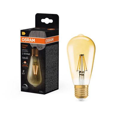 Ledvance Vintage 1906 Lampadina LED Edison E27 6.5W 2400K 725 lumen Dimmerabile Vetro Dorato