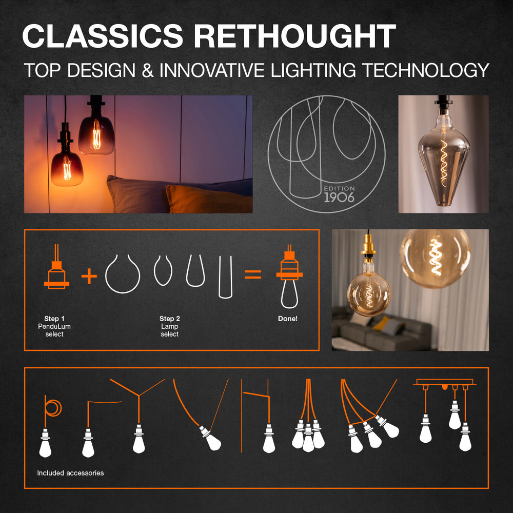 Ledvance Vintage 1906 LED Globepære E27 Dæmpbar 6.5W 2400K Guld 725 lumen IP20 Glasfinish