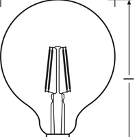 Ledvance Vintage 1906 LED Globepære E27 Dæmpbar 6.5W 2400K Guld 725 lumen IP20 Glasfinish