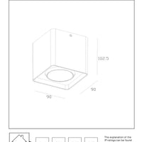 Lucide LEEDS buiten LED-plafondlamp 1x9W 2700K IP54 zwart