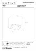 Lucide LEEDS buiten LED-plafondlamp 1x9W 2700K IP54 zwart