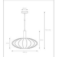 Lucide CORINA LED-pendel Ø50cm, E27, dimbar, 40W, 230V, justerbar höjd, krämfärgad modern design