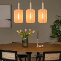 Lucide CORINA LED gulvlampe, 3xE27, dæmpbar, justerbar stofskærm, 185cm creme indendørs belysning
