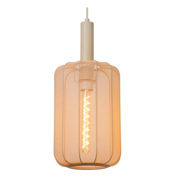 Lucide CORINA LED gulvlampe, 3xE27, dæmpbar, justerbar stofskærm, 185cm creme indendørs belysning