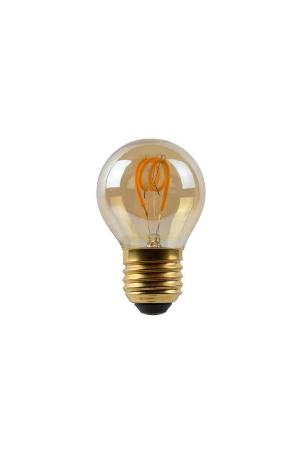Lucide G45 LED filamentlampa, E27 dimbar, 3W 2200K bärnsten Ø4.5cm
