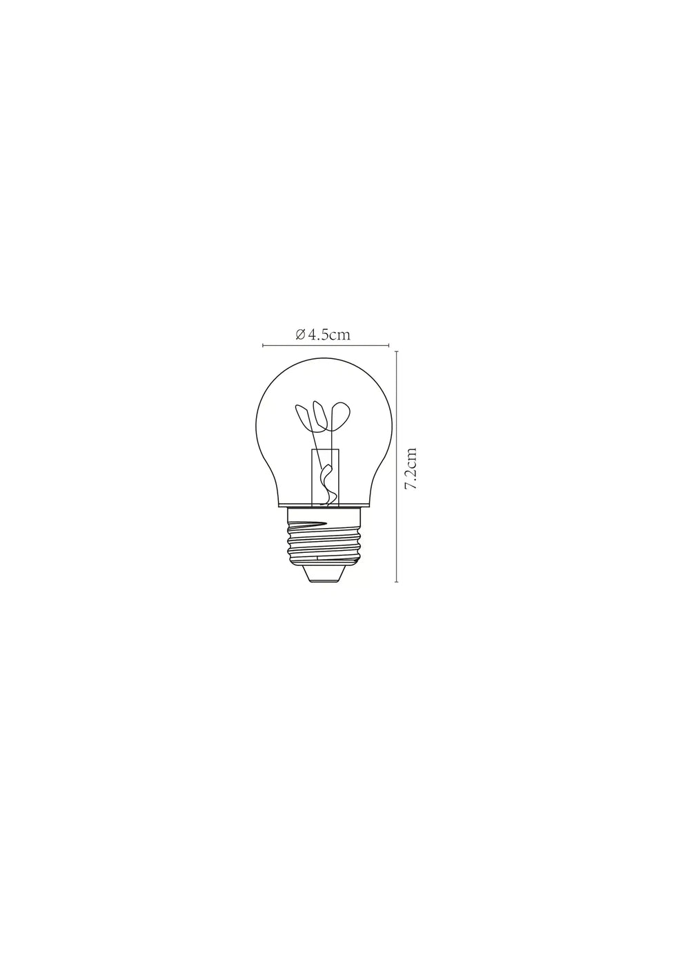 Lucide G45 LED filamentlampa, E27 dimbar, 3W 2200K bärnsten Ø4.5cm