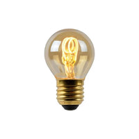 Lucide G45 LED filamentlampa, E27 dimbar, 3W 2200K bärnsten Ø4.5cm