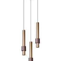 Lucide margary LED hanglamp 3x4W 2700K koffie 28cm dimbaar