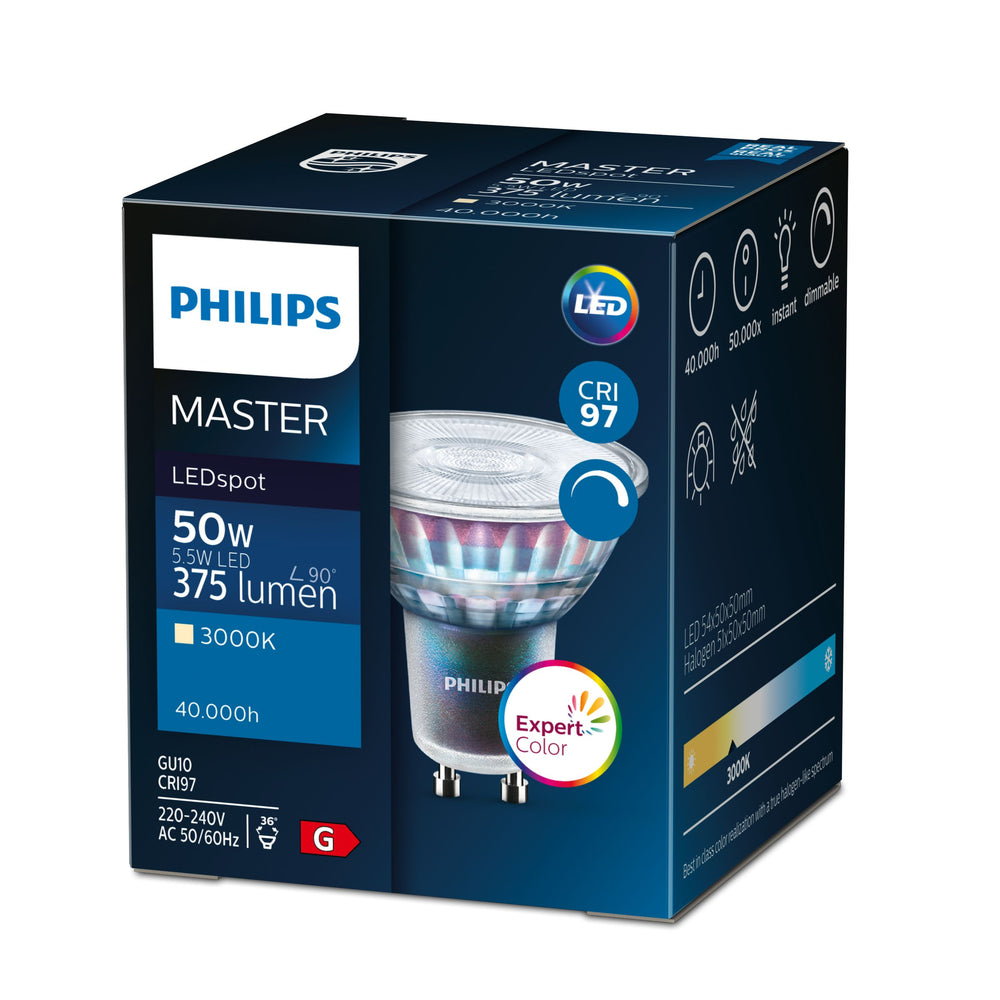 Philips MASTER LEDspot ExpertColor AR111 G53 10.8W 2700K 600 lumens 40° dimmable warm white