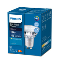 Philips MASTER Value LED Spot GU10 3.7W 2200-2700K Warm Glow 270 lumen 36° Strålevinkel Dæmpbar 220-240V