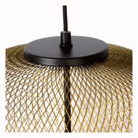 Lucide LED hanglamp MESH Ø35cm E27 fitting, mat goud/messing, moderne plafondlamp