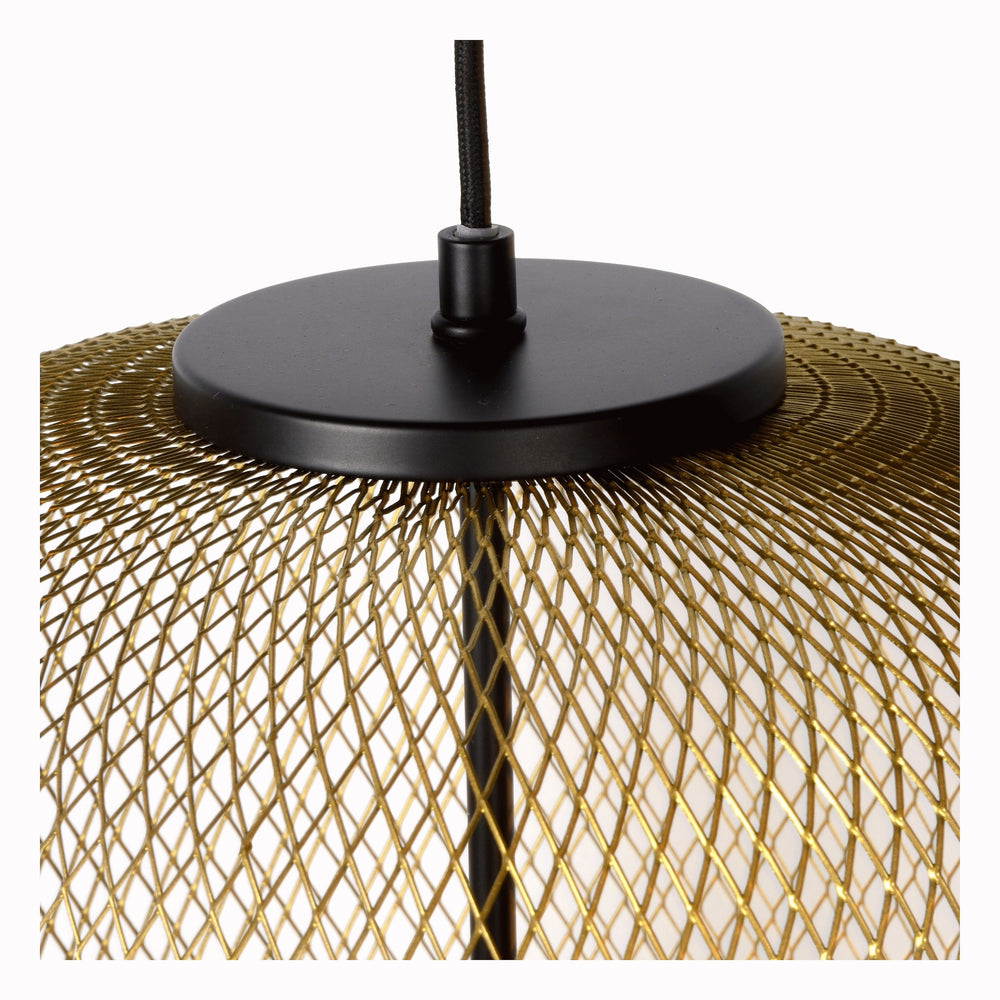Lucide LED hanglamp MESH Ø35cm E27 fitting, mat goud/messing, moderne plafondlamp