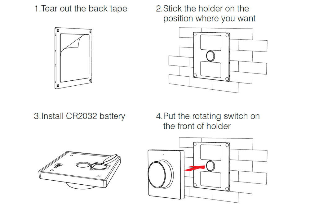 Mi-Light draadloze dimmer wandbediening CCT wit 220-240V IP20