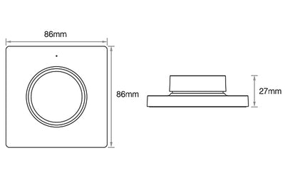 Tsong LED trådlös väggdimmer CCT Svart, IP20, 220-240V, CE RoHS-certifierad