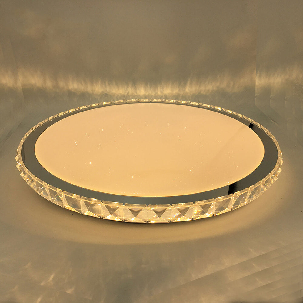 Modee plafond LED lamp 96W 3CCT dimbaar 9120 lumen Ø510mm aluminium-kunststof IP20 mat glas