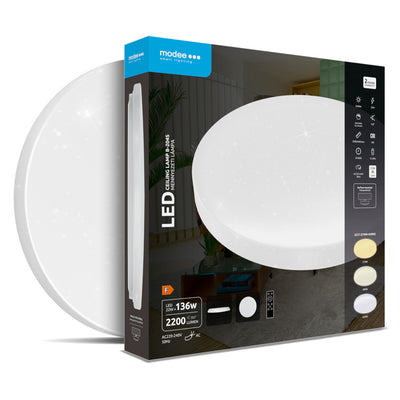 Plafonnier LED Modee 22W 2200 lumens 3CCT Rond Dimable Ø380mm IP20 220-240V CRI 80 Blanc