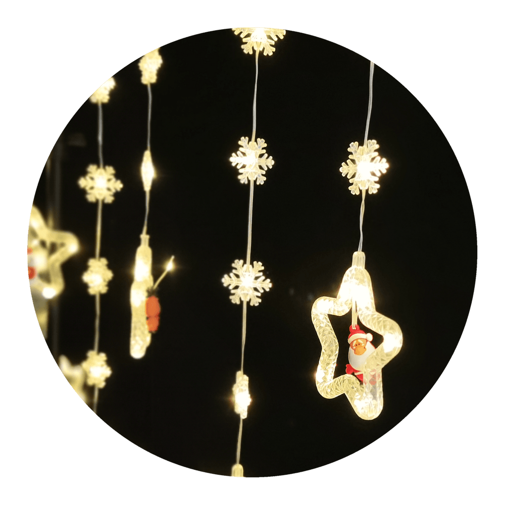 Modee Décoration de Noël LED 110LED 3m blanc chaud avec adaptateur IP44 guirlande lumineuse intérieur extérieur