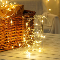 Modee LED Christmas String Light 100 LEDs 10m Copper Wire Warm White 2550K IP44 with Adapter