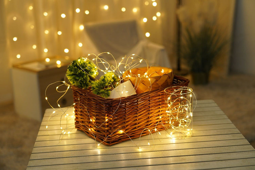 Modee Catena Luminosa Natalizia LED 100 LED 5m Filo di Rame Bianco Caldo 3000K a Batteria IP20 per Interni