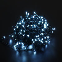 Modee LED Weihnachts-Lichterkette 100LED 10m Kaltweiß 10000K IP44 mit Adapter EU-Stecker