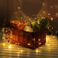 Modee Luci di Natale a stringa LED 5m 50LED 3000K bianco caldo filo di rame a batteria IP20 uso interno