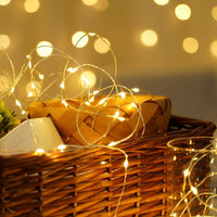 Modee Luci di Natale a stringa LED 5m 50LED 3000K bianco caldo filo di rame a batteria IP20 uso interno