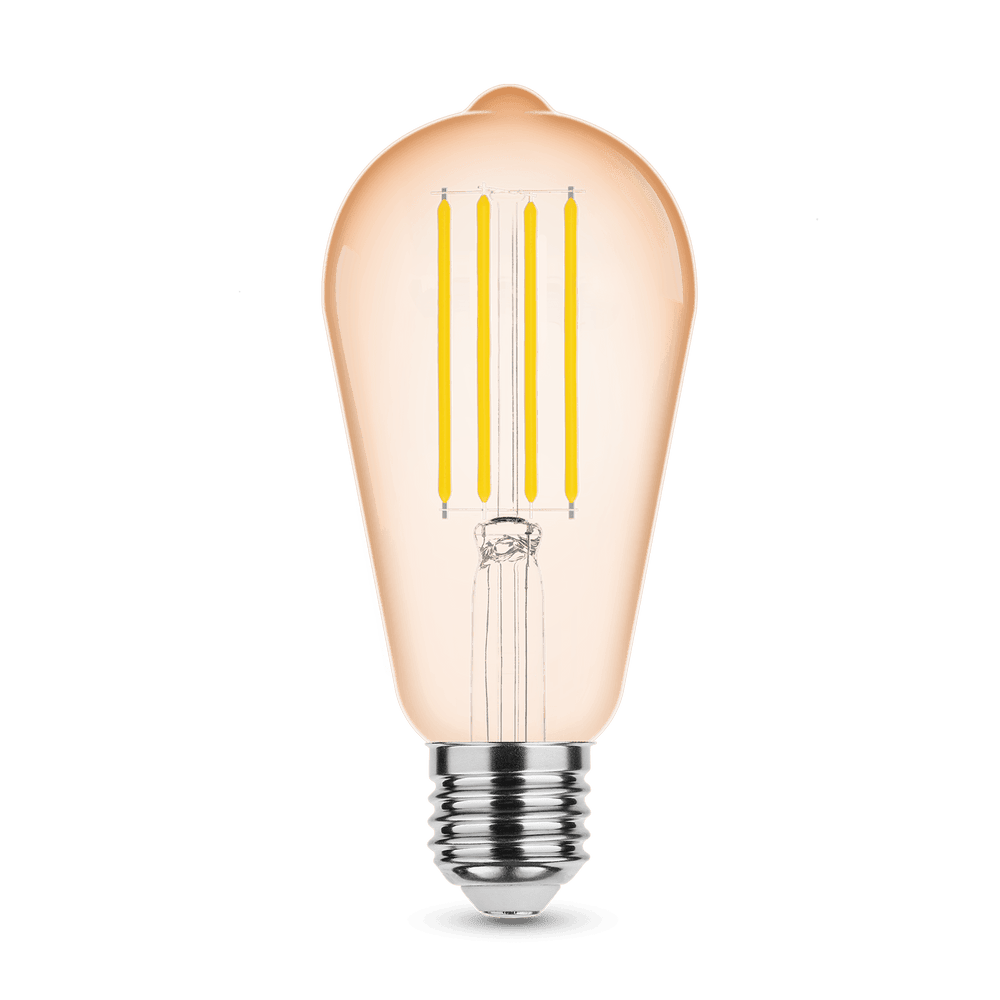 Modee lampadina LED a filamento ST64 Ambra 4W E27 1800K 360 lumen 320° non dimmerabile vetro