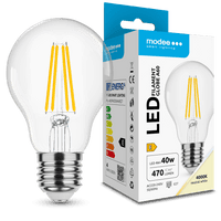 Modee LED Filamento Globo A60 4W E27 4000K 470 lúmenes 360° Bombilla de Vidrio IP20 CRI 80