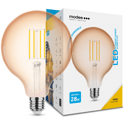 Modee LED Filament Globo G125 4W E27 Ambra 1800K 300 lumen 320° Dimmerabile IP20