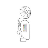 Modee LED Smart Strip 12W 3M IP20 med fjernbetjening, sensor, RGB + 2700K 480 lumen til fleksibel belysning