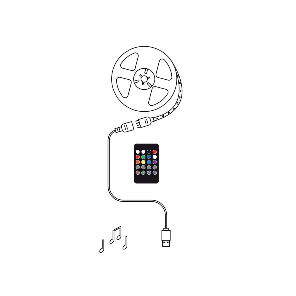 Modee Striscia LED Smart 7W IP20 RGB 2M con USB e telecomando per illuminazione d'accento colorata