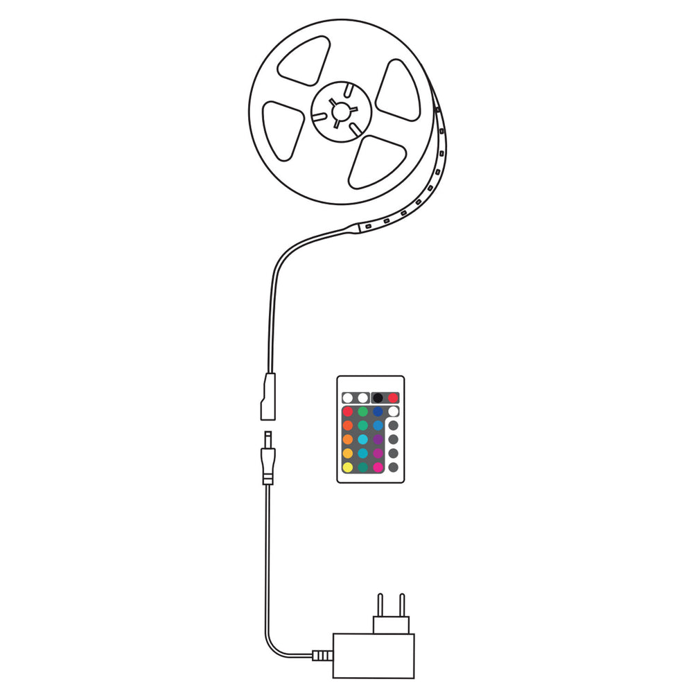 Modee LED Smart Strip Light 24W 220-240V IP20 RGB 380 lumen 10M med fjernbetjening