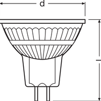 Reflector LED Spot Performance GU5.3 MR16 2.6W 210 lúmenes 36D 3000K Blanco Cálido reemplaza 20W