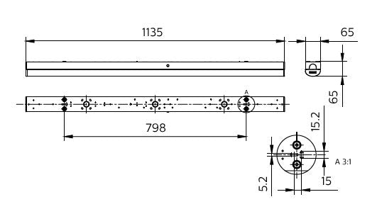 Philips CoreLine Batten BN126C LED 19-48W 4000K 2500-6400 lumen 220-240V IP20 Vit 1135mm