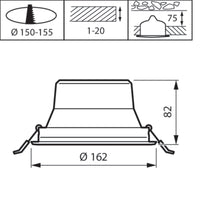 Philips CoreLine Downlight Gen 5 LED 9.8W 1200 lumens 4000K UGR19 220-240V D150mm IP20 Blanc
