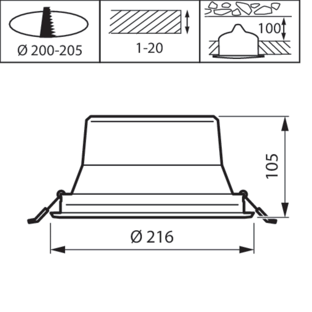 Philips CoreLine Downlight Gen5 DN142B 20W 3000K 2250 lumen DALI dimbaar UGR19 IP20 Wit