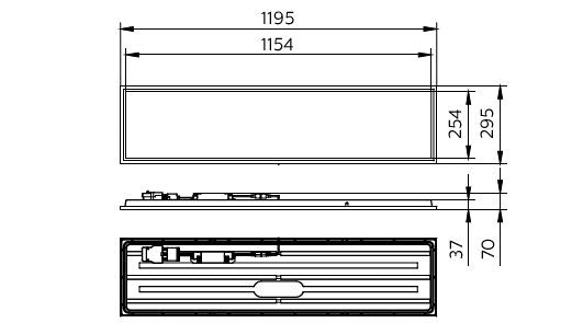 Philips CoreLine Panel LED 22-31W 3000K-4000K DALI dimmable 1195x295mm White IP20/IP44 UGR19 >80CRI
