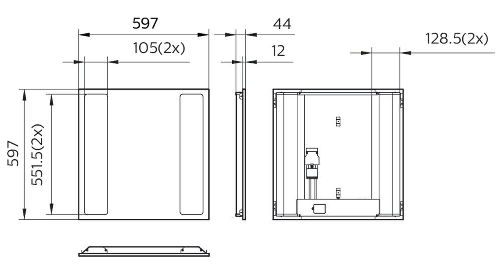 Philips CoreLine Einbau-LED-Panel 600x600mm 25W-34W DALI dimmbar 4000K 3100-4300 Lumen Weiß IP20/IP44