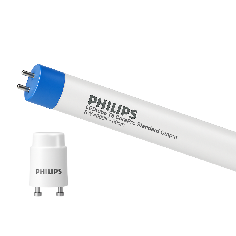 Philips CorePro LEDtube 600mm 8W T8 G13 4000K 800 lumen Kallvit frostat glas ej dimbar
