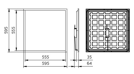 Philips LED paneelarmatuur 32W 4000K 3200 lumen UGR19 595x595mm Wit IP20 CRI80 CE RoHS